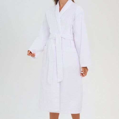 Seersucker Shawl Robe Lined in Terry