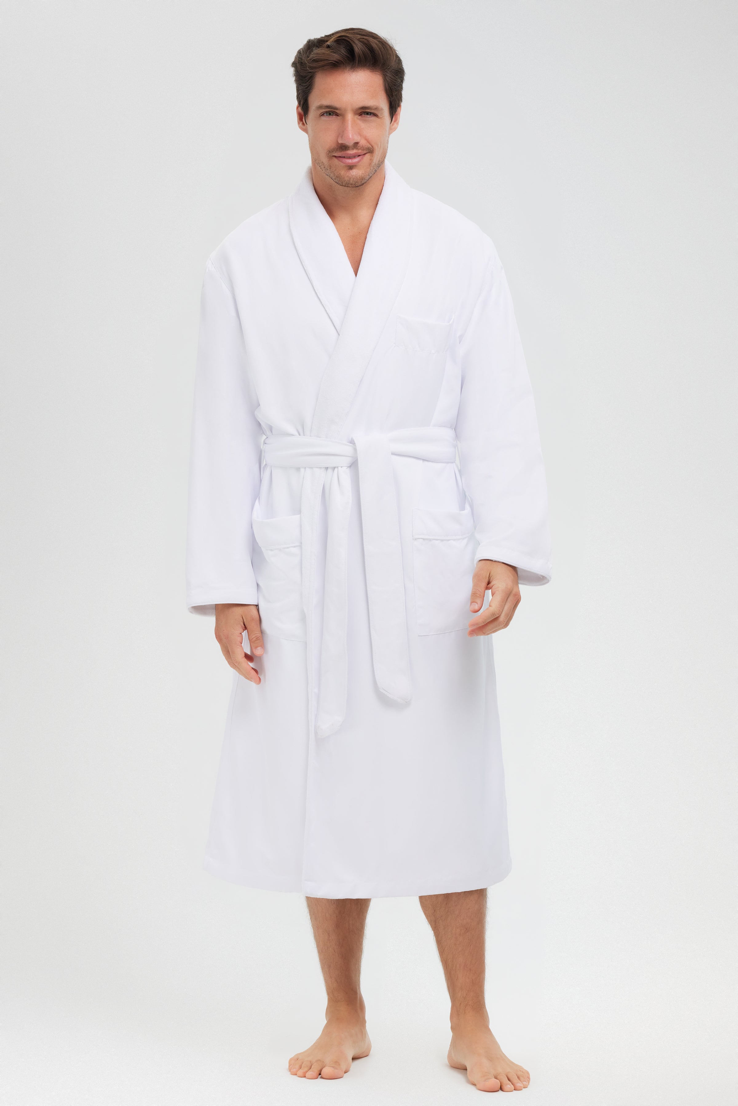 Microfiber Shawl Robe Lined in Plush