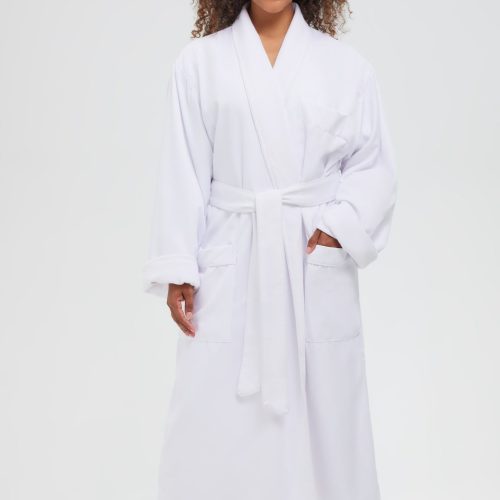 Microfiber Shawl Robe Lined In Terry